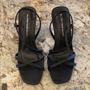 Black Strapy kitten heels